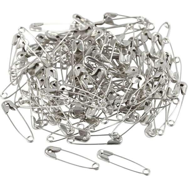 Sicherheitsnadeln, L 22 mm, Dicke 0,6 mm, Silber, 100 Stk/ 1 Pck – Bild 2