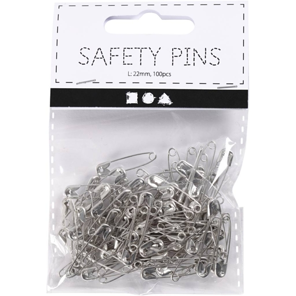 Sicherheitsnadeln, L 22 mm, Dicke 0,6 mm, Silber, 100 Stk/ 1 Pck – Bild 3