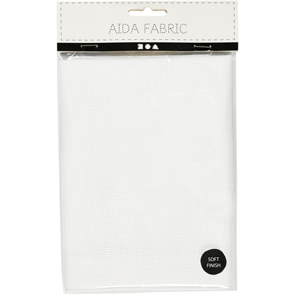 Aida-Stoff, Größe 50x50 cm, 70 Kästchen pro 10 cm, Weiß, 1 Stk – Bild 2