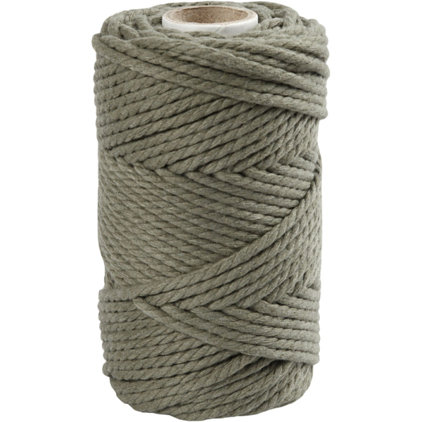 Macramé-Kordel, L 55 m, D 4 mm, Moosgrün, 330 g/ 1 Rolle