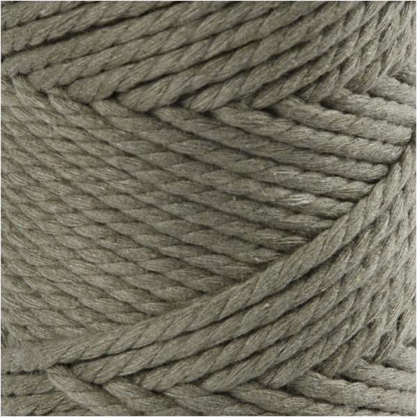 Macramé-Kordel, L 55 m, D 4 mm, Moosgrün, 330 g/ 1 Rolle – Bild 3