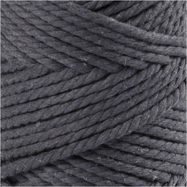 Macramé-Kordel, L 55 m, D 4 mm, Grau, 330 g/ 1 Rolle – Bild 3