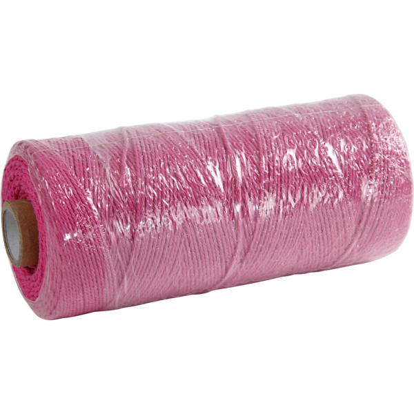 Baumwollzwirn - Sortiment, L 315 m, Dicke 1 mm, Dünne Qualität 12/12, Pink, 220 g/ 1 Knäuel – Bild 3