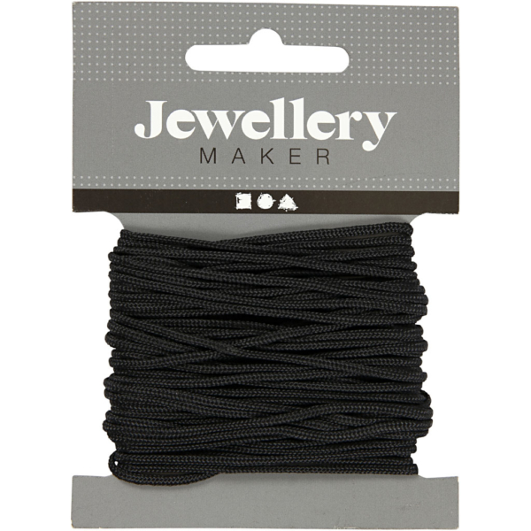 Macramé-Kordel, Dicke 2 mm, Schwarz, 8 m/ 1 Rolle – Bild 2