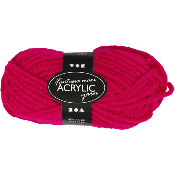 Fantasia Polyacryl-Wolle, L 35 m, Maxi, Fuchsia, 50 g/ 1 Knäuel