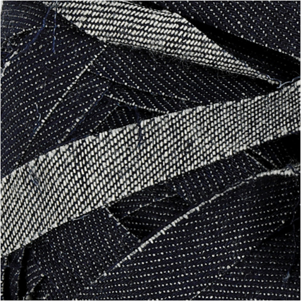 Denim-Stoffgarn, L 45 m, Blau, 100 g/ 1 Knäuel – Bild 2