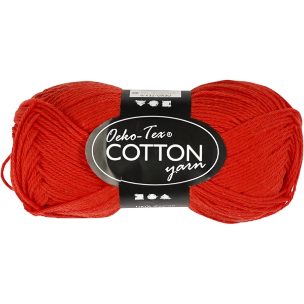 Baumwolle, Nr. 8/4, L 170 m, Rot, 50 g/ 1 Knäuel – Bild 2