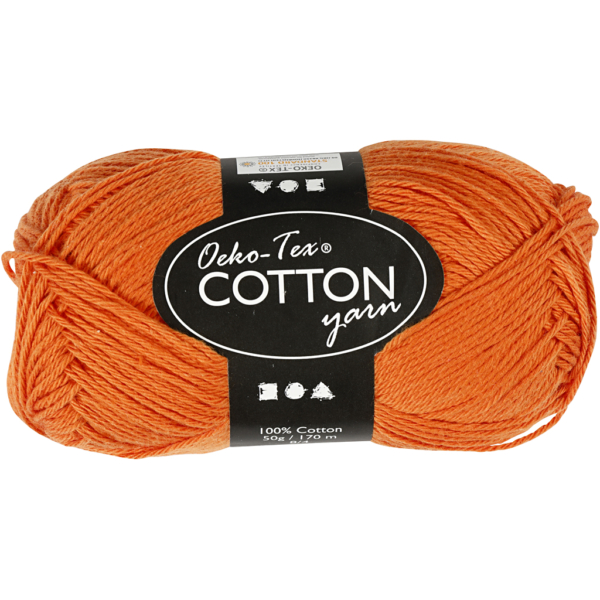 Baumwolle, Nr. 8/4, L 170 m, Orange, 50 g/ 1 Knäuel – Bild 2