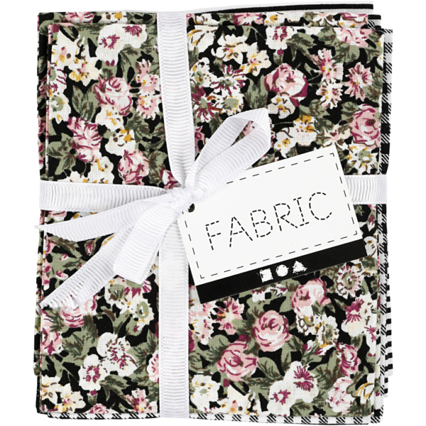 Patchwork-Stoff, Größe 45x55 cm, 100 g, Schwarz, 4 Stk/ 1 Bündl. – Bild 4
