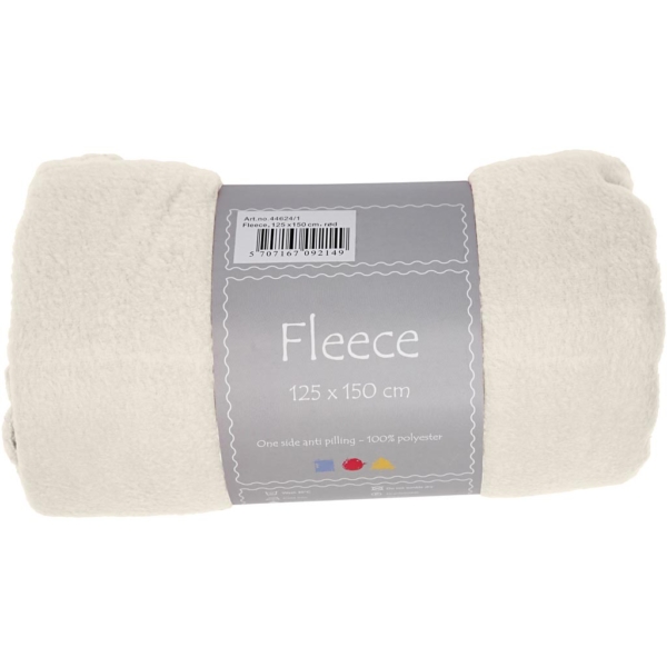 Fleece, L 125 cm, B 150 cm, 200 g, Naturweiß, 1 Stk – Bild 2