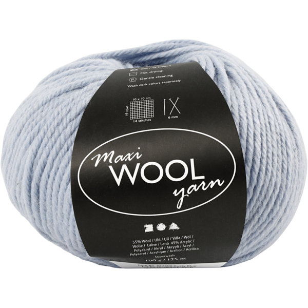 Wolle, L 125 m, Staubblau, 100 g/ 1 Knäuel