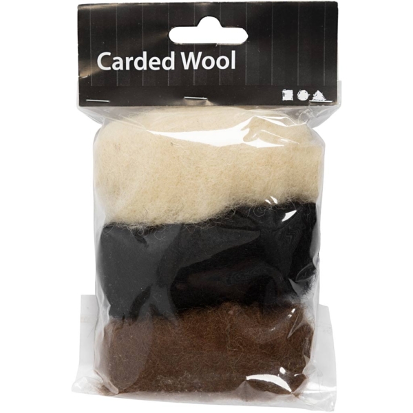 Wolle, kardiert, 3x10 g/ 1 Pck – Bild 2
