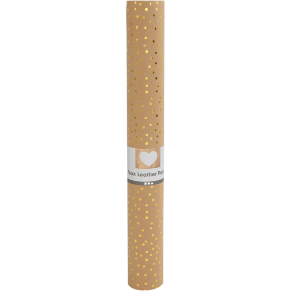 Kunstlederpapier, B 50 cm, Einfarbig,Foliedetails, 350 g, Hellbraun, Gold, 1 m/ 1 Rolle – Bild 3