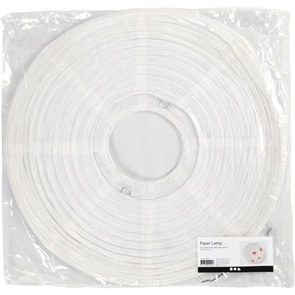 Reispapier-Lampe/-Lampion, Rund, D 35 cm, Weiß, 1 Stk – Bild 3