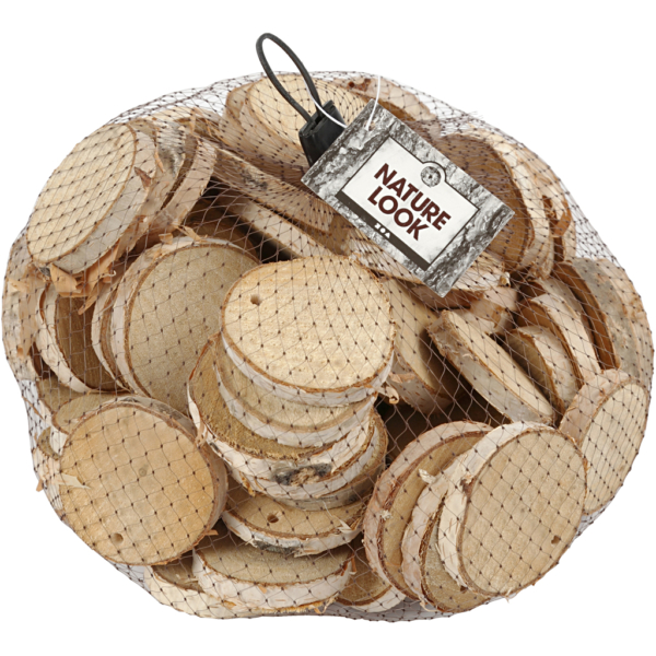 Holzscheiben mit Loch, D 35-45 mm, Lochgröße 4 mm, Dicke 7 mm, 500 g/ 1 Pck – Bild 2