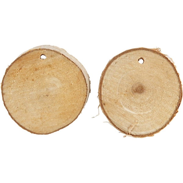 Holzscheiben mit Loch, D 35-45 mm, Lochgröße 4 mm, Dicke 7 mm, 500 g/ 1 Pck – Bild 4