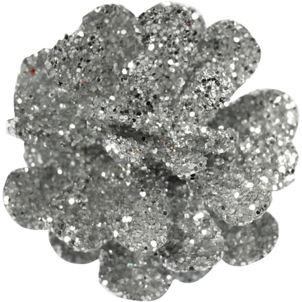 Künstliche Zapfen, D 20 mm, Silber, 12 Stk/ 1 Pck – Bild 4