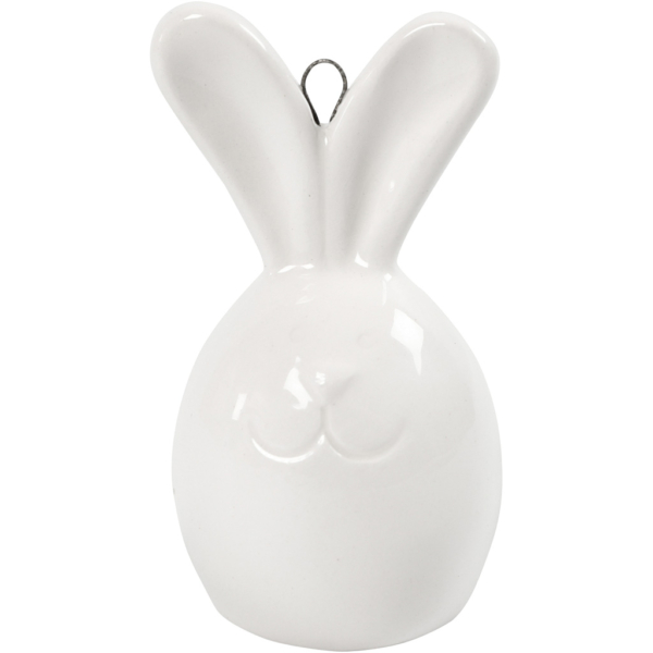 Hase, H 6,7 cm, D 3,6 cm, Weiß, 3 Stk/ 1 Pck
