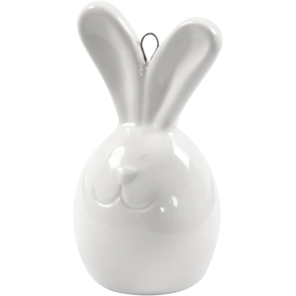 Hase, H 6,7 cm, D 3,6 cm, Weiß, 3 Stk/ 1 Pck – Bild 2