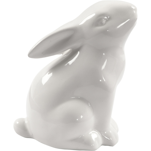 Hase, H 9 cm, D 5,5 cm, Weiß, 12 Stk/ 1 Box – Bild 2