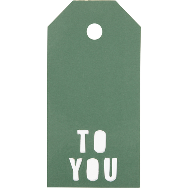 Geschenkanhänger, TO YOU, Größe 5x10 cm, 300 g, Grün, 15 Stk/ 1 Pck