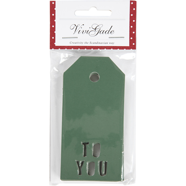 Geschenkanhänger, TO YOU, Größe 5x10 cm, 300 g, Grün, 15 Stk/ 1 Pck – Bild 2