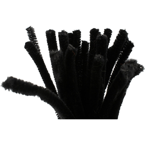 Pfeifenreiniger, L 30 cm, Dicke 9 mm, Schwarz, 25 Stk/ 1 Pck