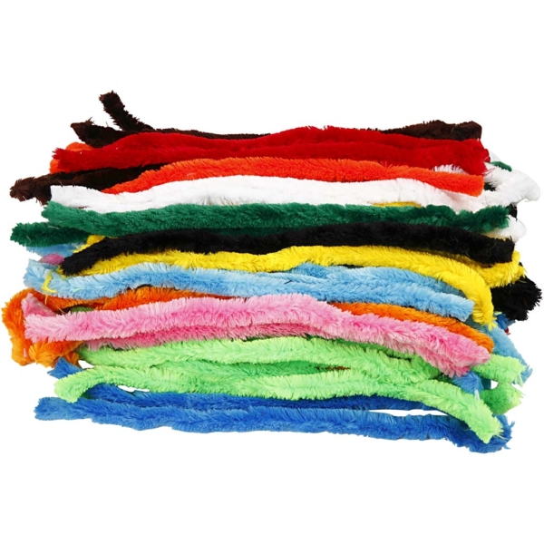Pfeifenreiniger, Dick, L 45 cm, Dicke 25 mm, Sortierte Farben, 60 sort./ 1 Pck – Bild 3