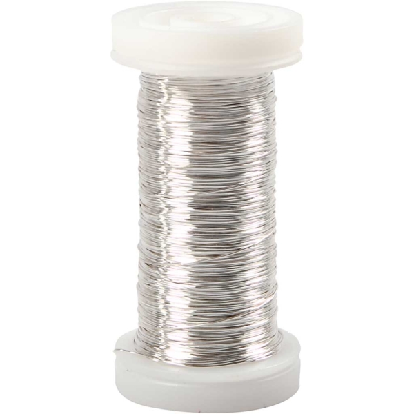 Silberdraht, Dicke 0,3 mm, Versilbert, 100 m/ 1 Rolle, 50 g