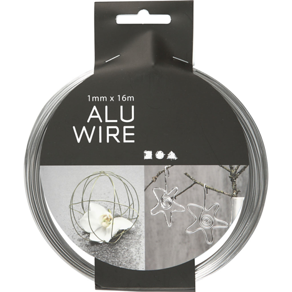 Aluminiumdraht, rund, Dicke 1 mm, Silber, 16 m/ 1 Rolle – Bild 2