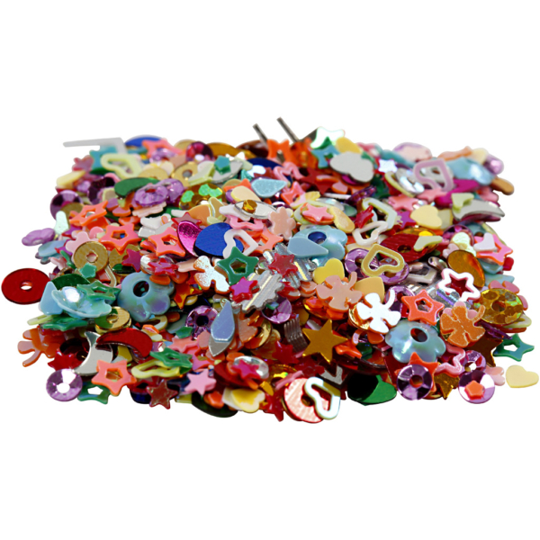 Paillettenmix, Multi, Größe 2-5 mm, 170 g/ 1 Pck – Bild 2