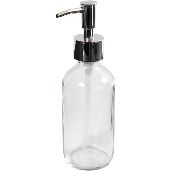 Seifenspender, H 19,3 cm, D 6,3 cm, 230 ml, Transparent, 1 Stk – Bild 2