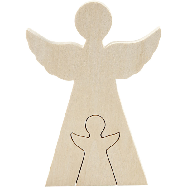 2in1 - Holzfigur, Engel, H 7,8+20 cm, T 2 cm, B 4,5+14,3 cm, 1 Set – Bild 4