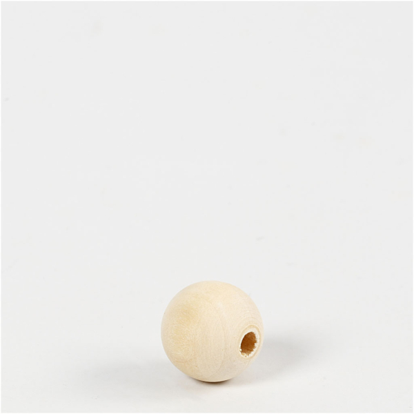 Holzperle, D 15 mm, Lochgröße 3 mm, 500 Stk/ 1 Pck – Bild 2