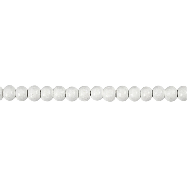 Holzperlen, D 5 mm, Lochgröße 1,5 mm, Weiß, 6 g/ 1 Pck, 150 Stck. – Bild 4