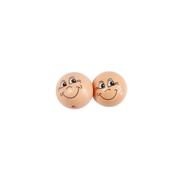 Gesicht "Smiley", D 30 mm, Hellbeige, 10 Stk/ 1 Pck