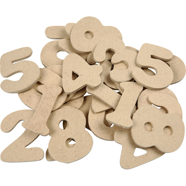 Zahl, H 4 cm, Dicke 2,5 mm, 30 Stk/ 1 Pck