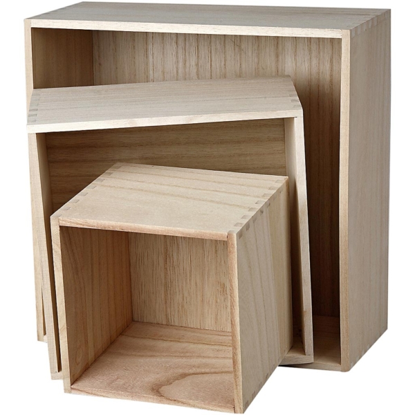 Aufbewahrungskästen, Quadrat, H 15x15+21,5x21,5+28x28 cm, T 12,5 cm, 3 Stk/ 1 Set – Bild 2
