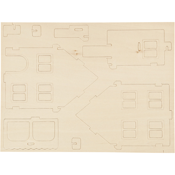 3D-Figuren zum Zusammensetzen, Haus mit Veranda, Größe 22,5x16x17,5 , 1 Stk – Bild 2