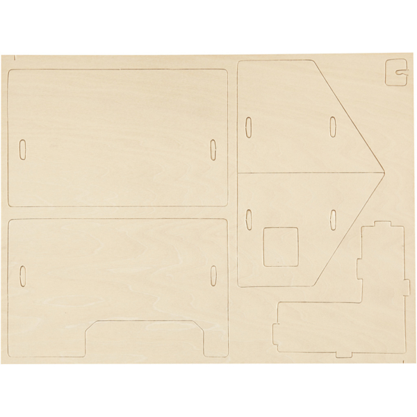 3D-Figuren zum Zusammensetzen, Haus mit Veranda, Größe 22,5x16x17,5 , 1 Stk – Bild 3