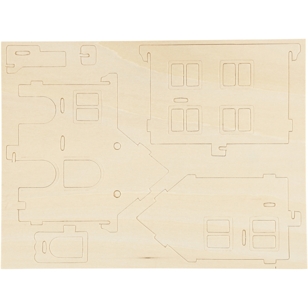 3D-Figuren zum Zusammensetzen, Haus mit Veranda, Größe 22,5x16x17,5 , 1 Stk – Bild 4