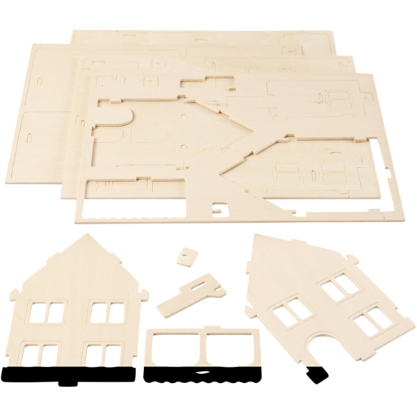 3D-Figuren zum Zusammensetzen, Haus mit Veranda, Größe 22,5x16x17,5 , 1 Stk – Bild 8