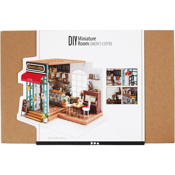 DIY-Miniatur-Zimmer, Kaffeestube, H 19 cm, L 22,6 cm, B 19,4 cm, 1 Stk – Bild 3