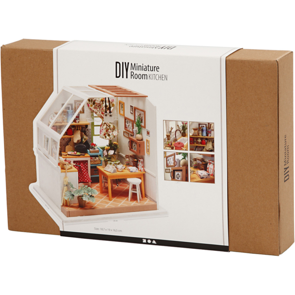 DIY-Miniatur-Zimmer, Küche, H 18,7 cm, B 19 cm, 1 Stk – Bild 2