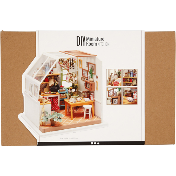 DIY-Miniatur-Zimmer, Küche, H 18,7 cm, B 19 cm, 1 Stk – Bild 3