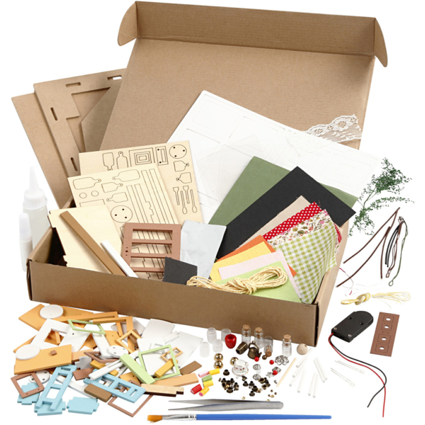 DIY-Miniatur-Zimmer, Küche, H 18,7 cm, B 19 cm, 1 Stk – Bild 4