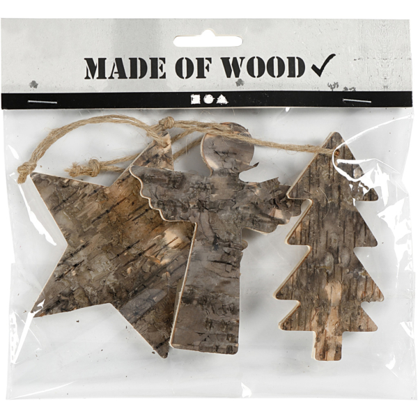 Weihnachtliche Holzfiguren, H 10 cm, B 8 cm, 3 Stk/ 1 Pck – Bild 3
