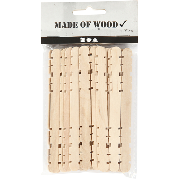 Holzbaustäbe mit Kerben, L 11,4 cm, B 10 mm, 30 Stk/ 1 Pck – Bild 2