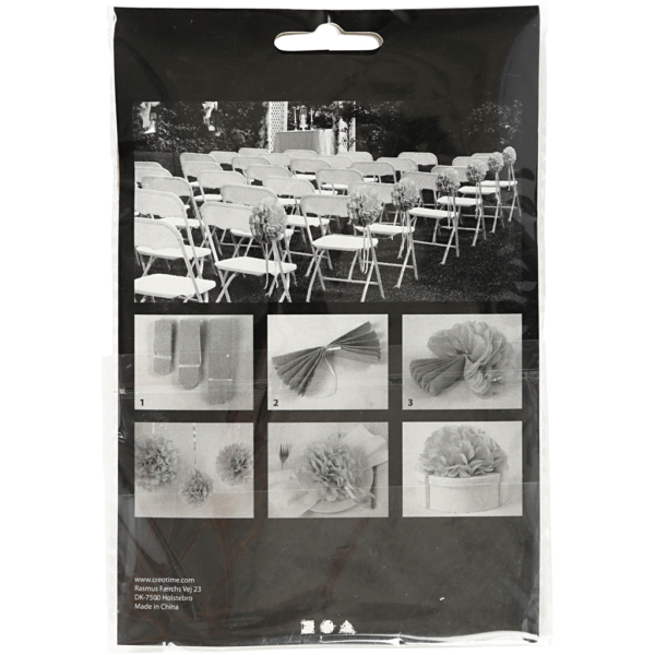 Seidenpapier-Pompons, D 20+24+30 cm, 16 g, Rosa, 3 Stk/ 1 Pck – Bild 5
