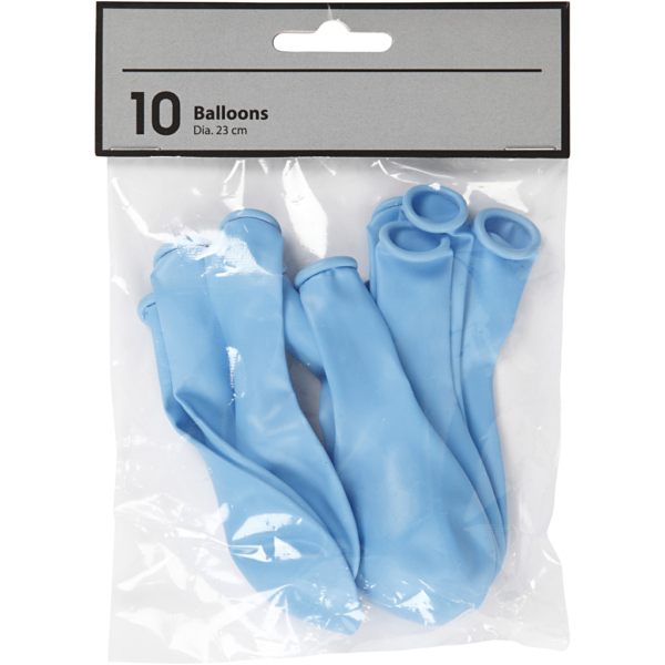 Ballons, rund, D 23 cm, Hellblau, 10 Stk/ 1 Pck – Bild 2